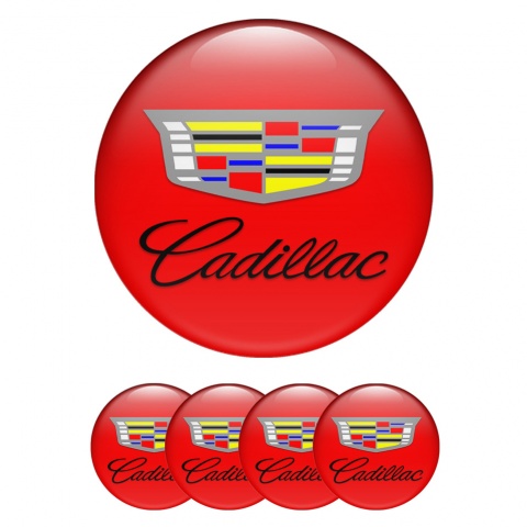 Cadillac Silicone Stickers for Center Wheel Caps Red Color Shield Variant