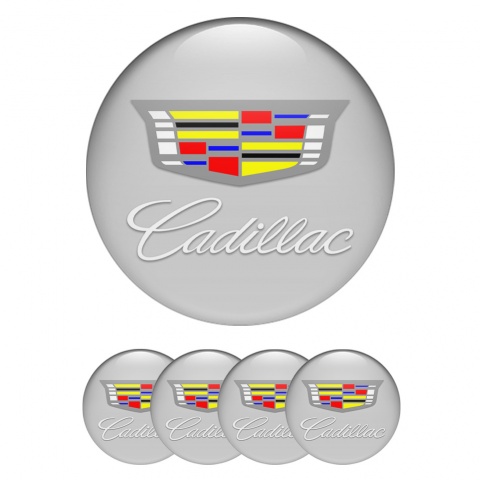 Cadillac Emblem for Wheel Center Caps Grey White Characters