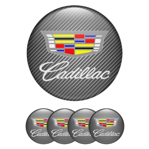 Cadillac Emblem for Wheel Center Caps Carbon White Characters
