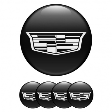 Cadillac Emblem for Center Wheel Caps Black White Shield Logo