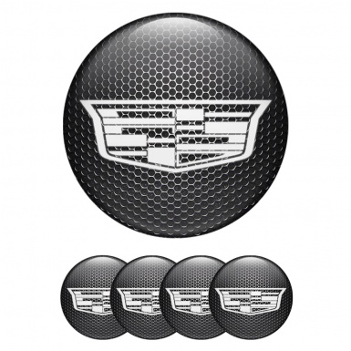 Cadillac Center Caps Wheel Emblem Metal Grate White Shield Logo