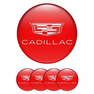 Cadillac Wheel Emblem for Center Caps Red White Symbol