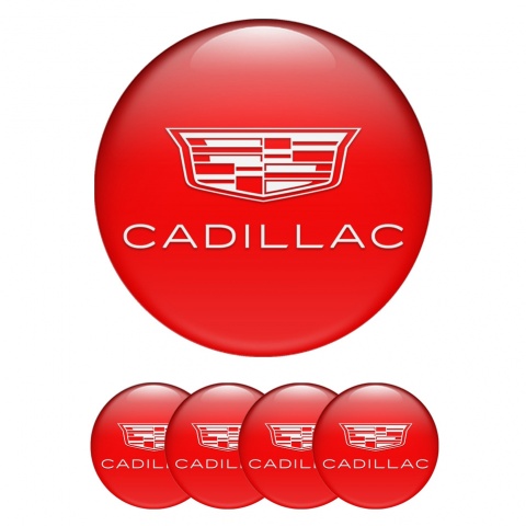 Cadillac Wheel Emblem for Center Caps Red White Symbol