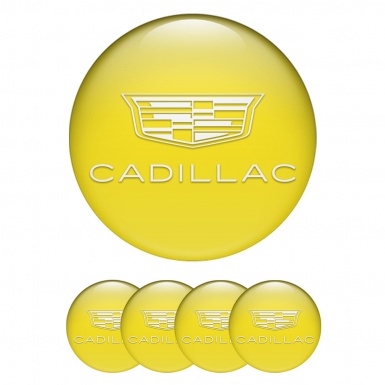 Cadillac Emblem Silikon Aufkleber Radkappen Gelb Design 