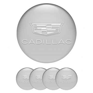 Cadillac Emblem for Wheel Center Caps Grey White Symbol