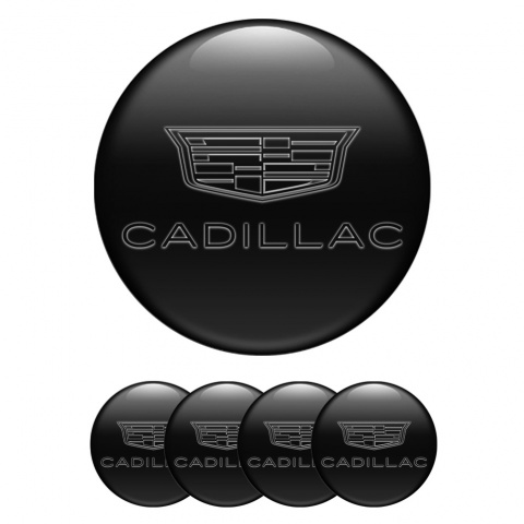 Cadillac Emblems for Center Wheel Caps Black Transparent Symbol