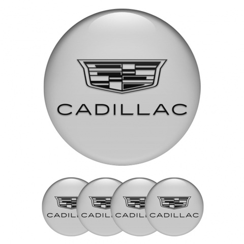 Cadillac Wheel Emblem for Center Caps Grey Black Symbol