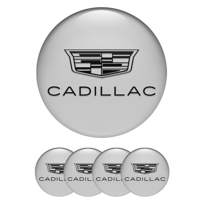 Cadillac Wheel Emblem for Center Caps Grey Black Symbol