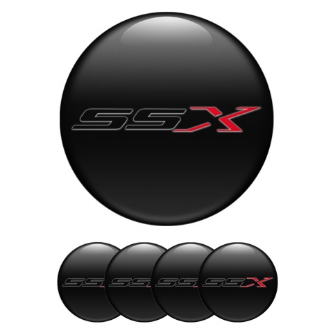 Chevrolet SSX Wheel Emblem for Center Caps Black Red Logo