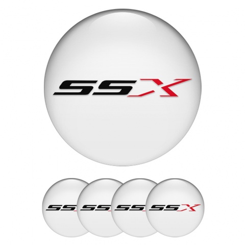 Chevrolet SSX Stickers for Wheels Center Caps White Red Logo