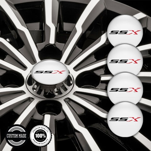 Chevrolet SSX Stickers for Wheels Center Caps White Red Logo