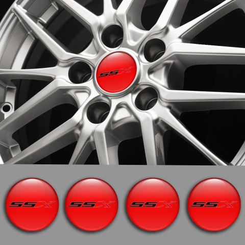 Chevrolet SSX Emblem for Wheel Center Caps Crimson Red Logo