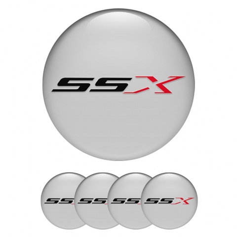 Chevrolet SSX Center Wheel Caps Stickers Grey Red Logo