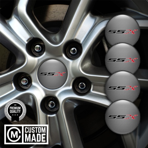 Chevrolet SSX Emblems for Center Wheel Caps Carbon Red Logo