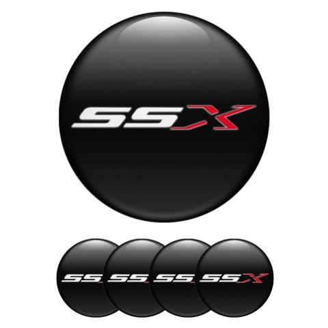 Chevrolet SSX Silicone Stickers for Center Wheel Caps Black Racing Logo