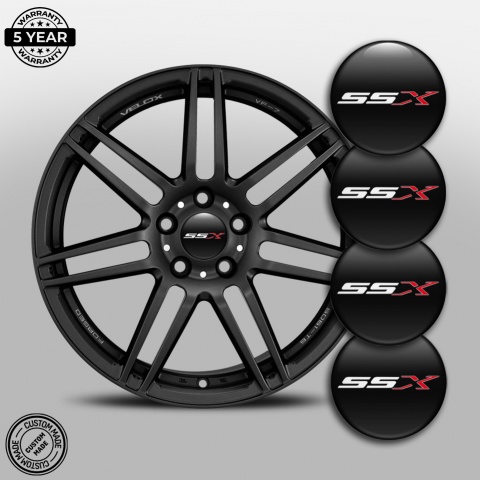 Chevrolet SSX Silicone Stickers for Center Wheel Caps Black Racing Logo