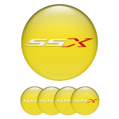 Chevrolet SX Emblem for Wheel Center Caps Yellow Racing Logo