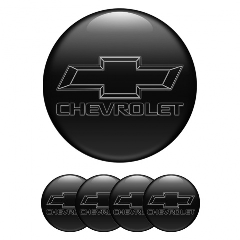 Chevrolet Silicone Stickers for Center Wheel Caps Black Classic Logo