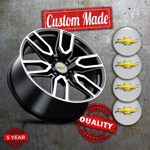 Chevrolet Emblem for Wheel Center Caps Grey Chrome Logo