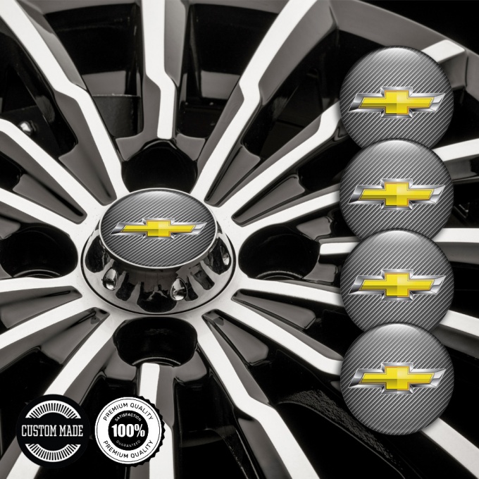 Chevrolet Emblem for Center Wheel Caps Carbon Chrome Logo | Wheel ...