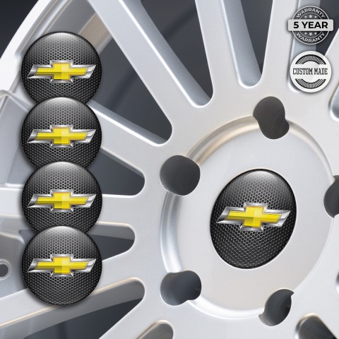 Chevrolet Center Wheel Caps Stickers Metal Grate Chrome Logo