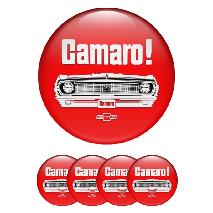 Chevrolet Camaro Emblem for Wheel Center Caps Red Front Face