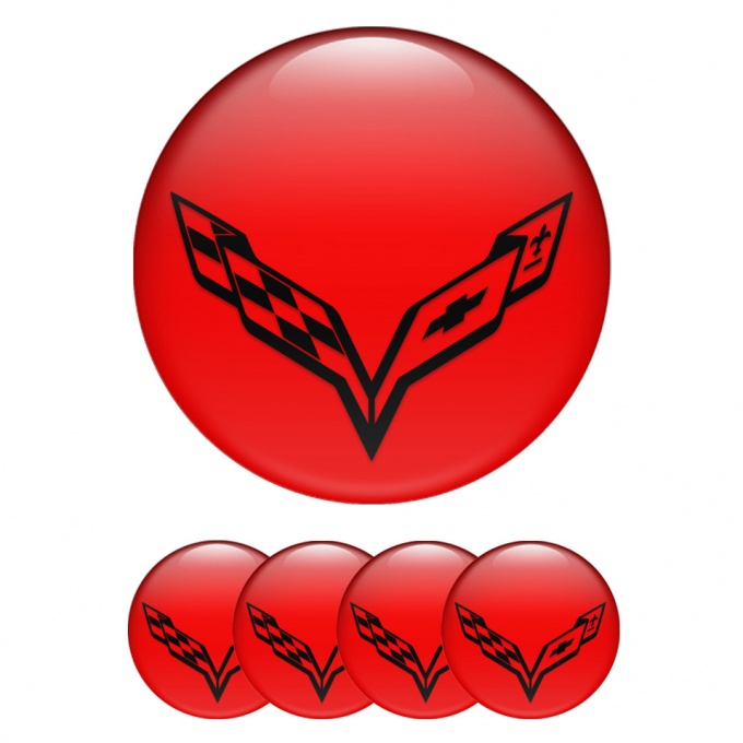 Chevrolet Corvette Wheel Emblem for Center Caps Red Wings Logo