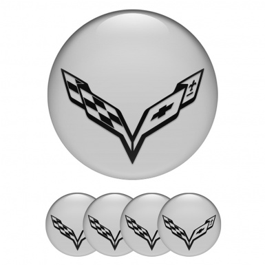 Chevrolet Corvette Emblem for Wheel Center Caps Grey Wings Logo