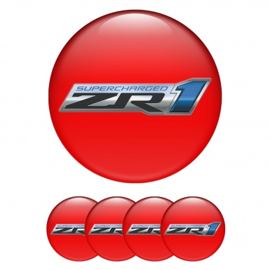 Chevrolet ZR1 Emblem for Wheel Center Caps Red Supercharged Edition