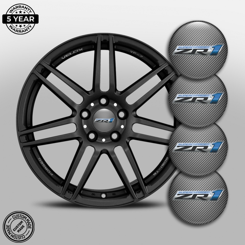Chevrolet ZR1 Emblems for Center Wheel Caps Carbon Supercharged Edition