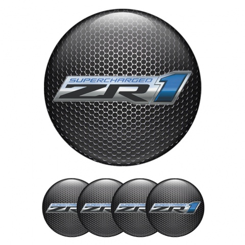 Chevrolet ZR1 Center Caps Wheel Emblem Dark Mesh Supercharged Edition