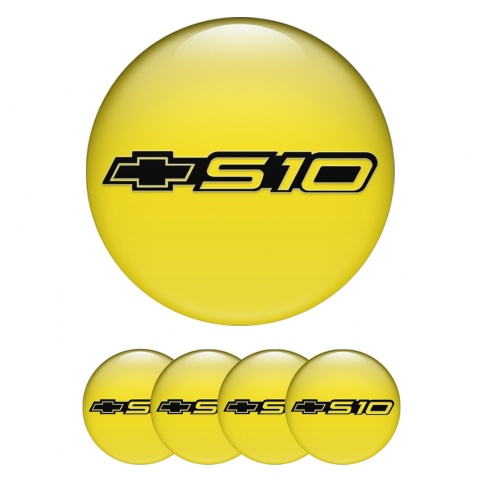 Chevrolet S10 Stickers for Wheels Center Caps Yellow Black Logo