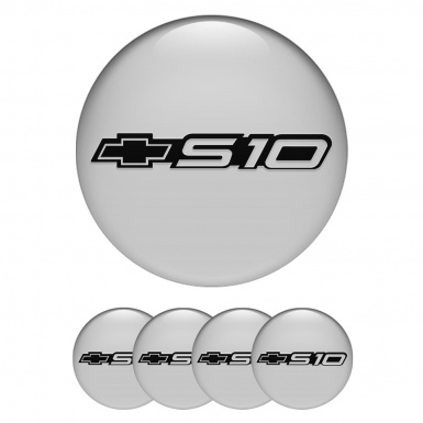 Chevrolet S10 Emblem for Wheel Center Caps Grey Black Logo