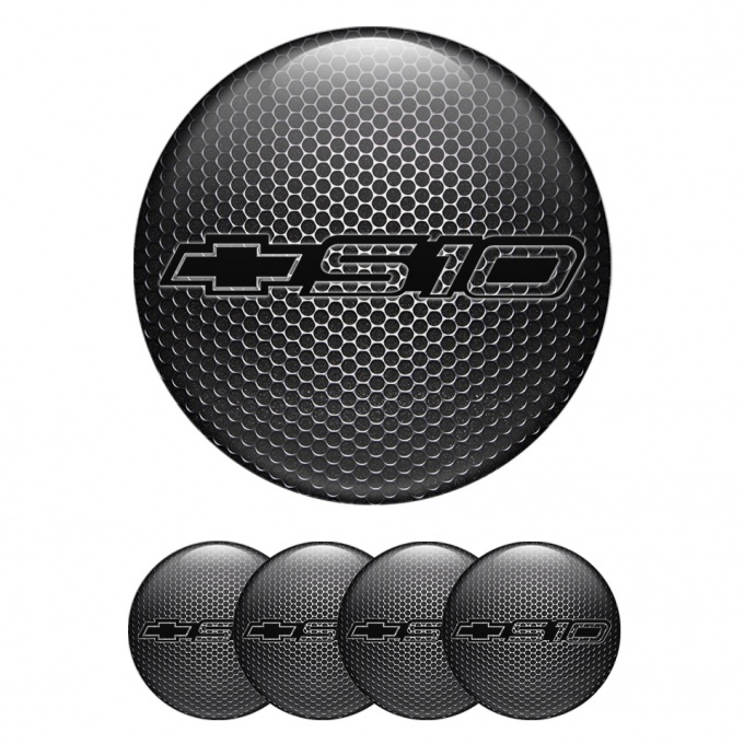 Chevrolet S10 Emblem for Wheel Center Caps Dark Mesh Black Logo