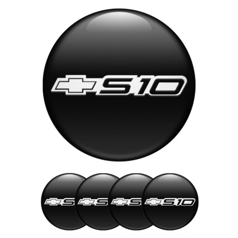 Chevrolet S10 Center Wheel Caps Stickers Black White Logo