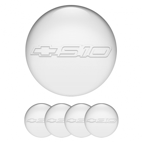 Chevrolet S10 Emblems for Center Wheel Caps Pearl White Logo