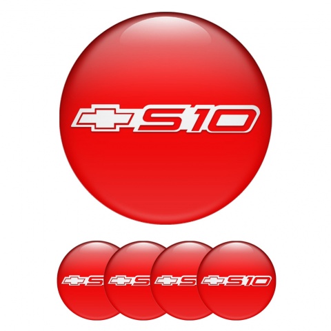 Chevrolet S10 Wheel Stickers for Center Caps Red White Logo