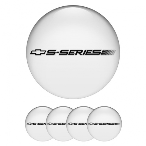 Chevrolet Domed Wheel Emblem for Center Caps White S Series