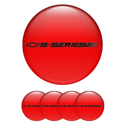 Chevrolet Domed Stickers for Wheels Center Caps Red S Series