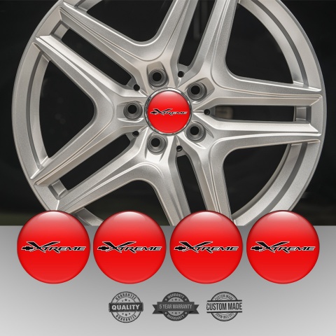 Chevrolet Domed Stickers for Wheel Center Caps Red Xtreme Tuning
