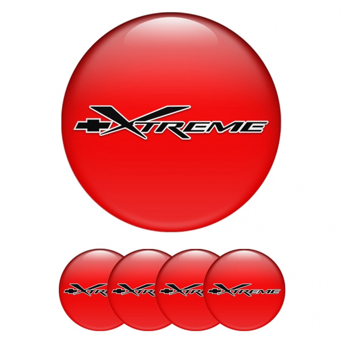 Chevrolet Domed Stickers for Wheel Center Caps Red Xtreme Tuning