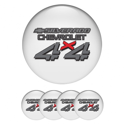 Chevrolet Silverado Emblems for Center Wheel Caps White 4x4 Edition