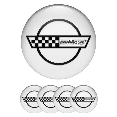 Chevrolet Emblem for Wheel Center Caps White Collectors Edition