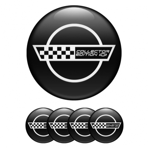 Chevrolet Silicone Stickers for Center Wheel Caps Black Collectors Logo