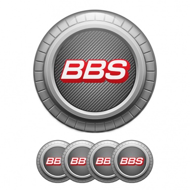 BBS Sticker Wheel Center Hub Cap Ring Line Red and White Logo