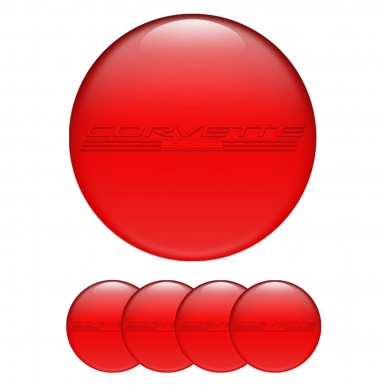 Chevrolet Corvette Wheel Emblem for Center Caps Crimson Red Logo