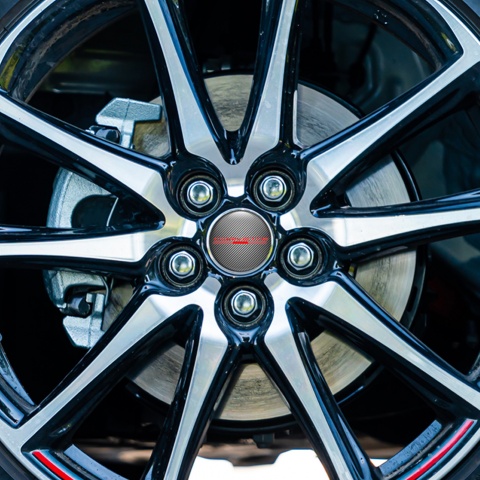 Chevrolet Corvette Emblem for Center Wheel Caps Carbon Red Logo