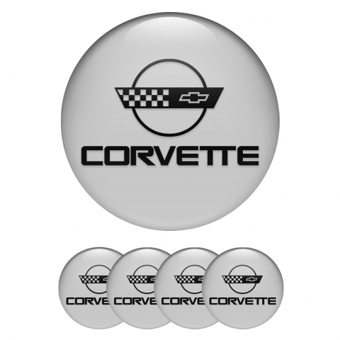Chevrolet Corvette Stickers for Wheels Center Caps Grey Black C4 Logo