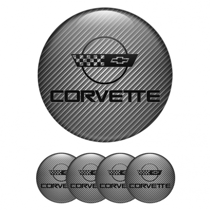 Chevrolet Corvette Emblem for Wheel Center Caps Carbon Black C4 Logo