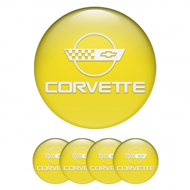 Chevrolet Corvette Emblem for Center Wheel Caps Yellow White C4 Logo
